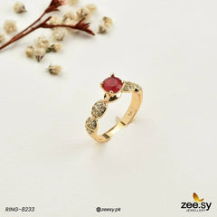 RING-8233 Red - Zeesy Jewellery