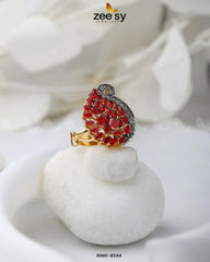 Baguette Cluster Ring-8244 Red - Zeesy Jewellery