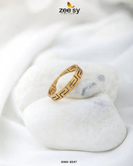 Maze Pattern Ring-8247 Golden - Zeesy Jewellery