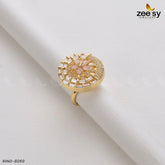 RING-8260 Golden Mint Pink - Zeesy Jewellery