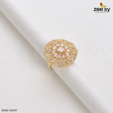 Round Ring-8269 Golden White - Zeesy Jewellery
