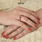 RING-8286 Golden Red - Zeesy Jewellery