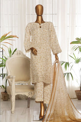 Majestic By HZ Stitched 3 Piece Festive Emb Silk Suit-RTE-012