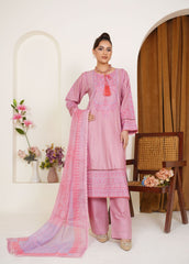 Threads & Weaves Blush Pink Embroidered Lawn 3-Piece Pret Suit