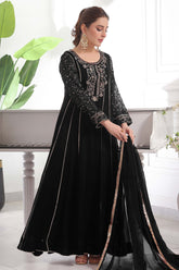 Eid E Milan By Al Siyaab Stitched 3 Piece Formals Suit-Raani-Black