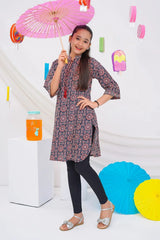 Ochre Clothing Stitched 1 Piece Digital Printed Cotton Lawn Kids Kurta-OCH-CLDPK-12