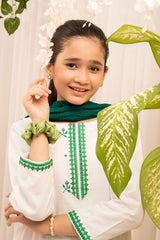 Ochre Clothing Chambray Cotton Embroidered 3 Pc Suit