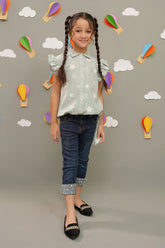 Printed Chambray Cotton Top - Wear Ochre