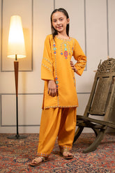 Ochre Clothing Cotton Embroidered 2 Pc Suit