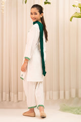 Ochre Clothing Chambray Cotton Embroidered 3 Pc Suit