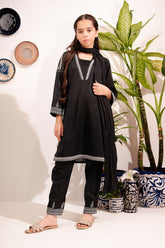Ochre Clothing Cotton Embroidered 3 Pc Suit