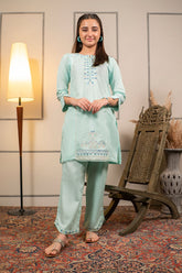 Ochre Clothing Cotton Embroidered 2 Pc Suit