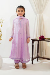 Ochre Clothing Toddlers Eastern Chiffon Embroidered 3 Pc Suit