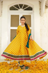 Charmeuse Printed 3 Pc Suit - Wear Ochre