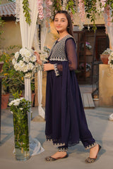 Ochre Clothing Girls Full Suits Chiffon Embroidered 3 Pc Suit