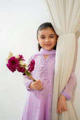 Ochre Clothing Toddlers Eastern Chiffon Embroidered 3 Pc Suit