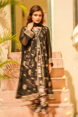 Best Women's Chiffon Embroidered 3 Pc Suit - Wear Ochre -