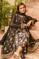 Best Women's Chiffon Embroidered 3 Pc Suit - Wear Ochre -