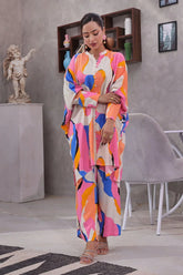 Ochre Clothing Women's Casual -Printed Irish Cotton 2 Pc Suit-SOWC-10