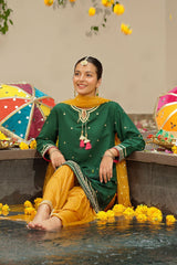 Ochre Clothing Raw Silk Embroidered 3 Pc Suit Collection'2025-MHD-11