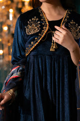 Ochre Clothing Stitched 3 Piece Velvet Collection'2025-OVF-44