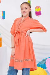 Ochre Clothing Stitched 1 Piece Western Kids Dress-OCH-CCDO-2
