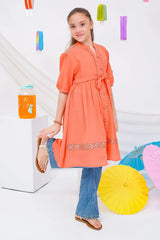 Ochre Clothing Stitched 1 Piece Western Kids Dress-OCH-CCDO-2