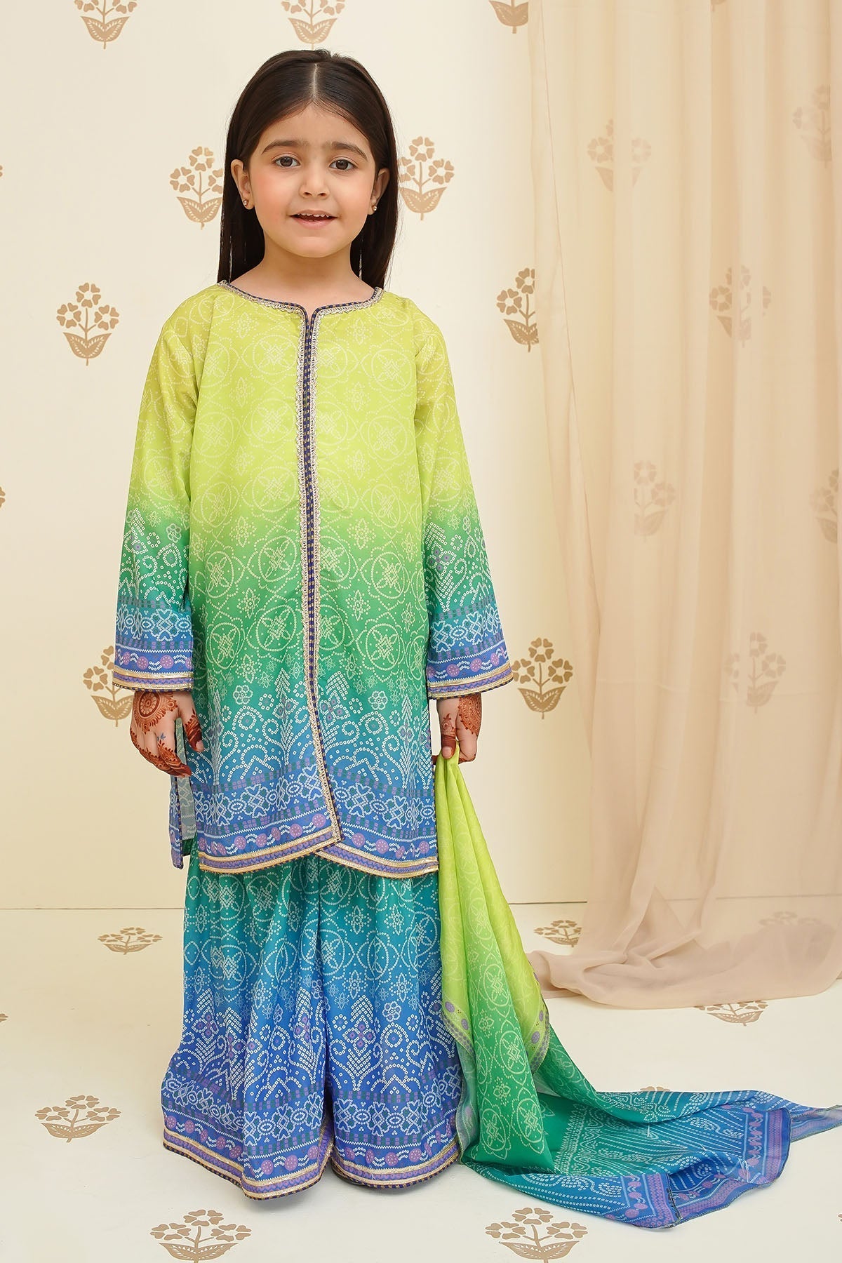 Swiss Lawn Digital Printed 3 Pc Suit - Wear Ochre