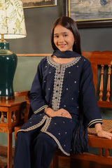 Cotton Embroidered 3 Pc Suit - Wear Ochre