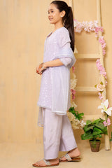 Ochre Clothing Sequence Embroidered Net 3 Pc Suit