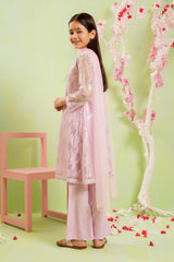 Ochre Clothing Sequence Embroidered Net 3 Pc Suit