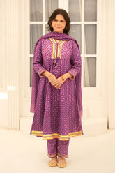 Ochre Clothing Herringbone Digital Printed 3 Pc Suit-COR-123