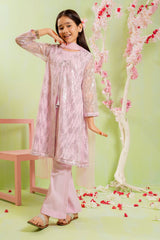 Ochre Clothing Sequence Embroidered Net 3 Pc Suit