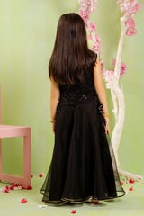 Ochre Clothing Sequence Embroidered Net 3 Pc Suit