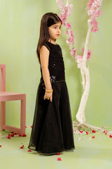 Ochre Clothing Sequence Embroidered Net 3 Pc Suit