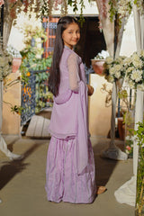 Ochre Clothing Girls Full Suits Chiffon Embroidered 3 Pc Suit