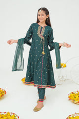 Ochre Clothing Stitched 3 Piece Cotton Jacquard Collection'2025-MHD-15