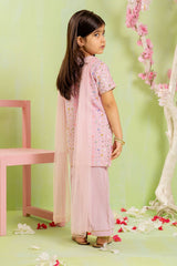 Ochre Clothing Sequence Embroidered Net 3 Pc Suit