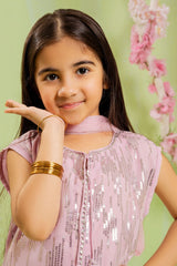 Ochre Clothing Sequence Embroidered Net 3 Pc Suit