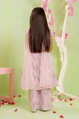 Ochre Clothing Sequence Embroidered Net 3 Pc Suit