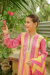 Ochre Clothing Stitched 3 Piece Digital Printed Herringbone Collection'2025-COR-113