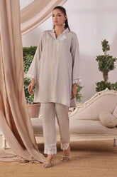 Ochre Clothing Women's Casual -Silk 2 Pc Suit-SOLS-09A