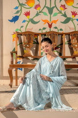 Chiffon Embroidered 3 Pc Suit - Wear Ochre