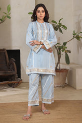 Ochre Clothing Rod Silk Block Printed Women's 2 Pc Suit