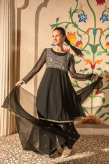 Chiffon Embroidered 3 Pc Suit - Wear Ochre