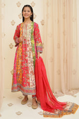 Swiss Lawn Digital Printed 3 Pc Suit - Wear Ochre