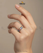 Rich Hued Bar Cluster Ring - Zeesy Jewellery