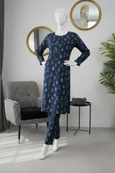 Lush Aura By Almeerah Stitched 2 Piece Premium Bana Dora Lawn Collection'2025-Royal Azure Bliss