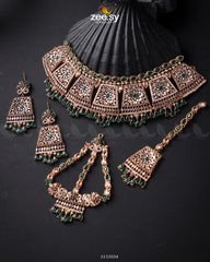 Royal Bridal Set Golden Green - Zeesy Jewellery