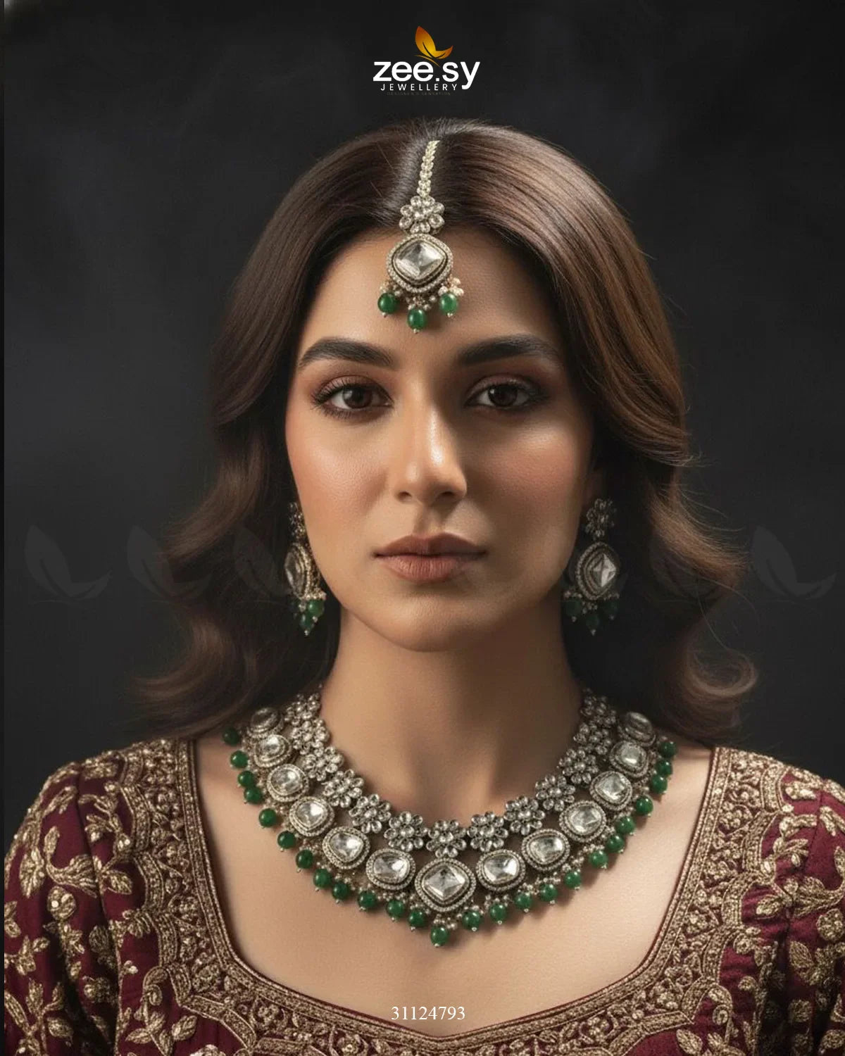 Royal Tradiitional Crystal Bridal Set - Zeesy Jewellery
